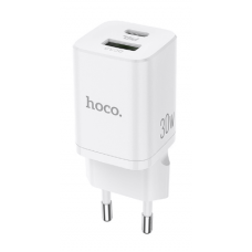 Сетевое зарядное устройство (СЗУ) белое 30W QC3.0  Hoco N13